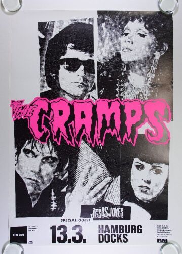 1990 The Cramps Hamburg Docks Germany Poster Excellent 71