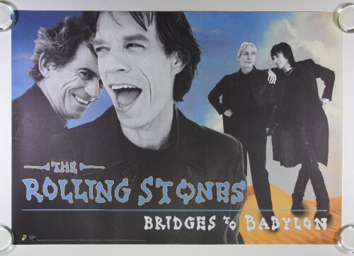 1997 Rolling Stones Bridges to Babylon Virgin Records Promotional Poster Mint 93