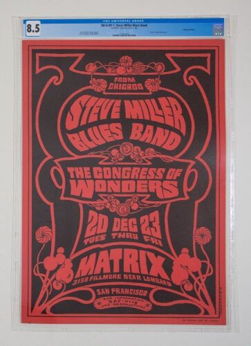 1966 NR-0 The Steve Miller Blues Band The Matrix Poster CGC 8.5