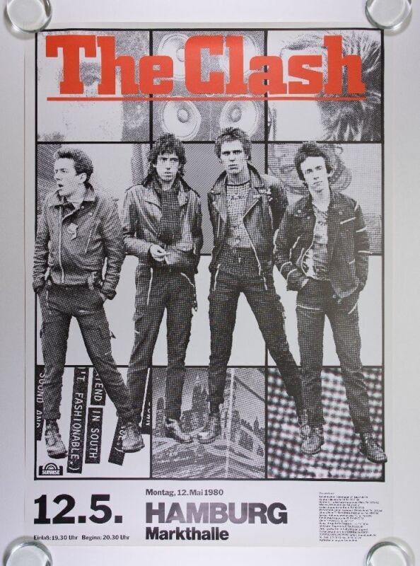1980 The Clash Markthalle Convention Center Hamburg Germany Poster Near Mint 87