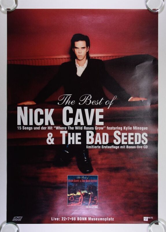 1998 The Best of Nick Cave & The Bad Seeds Mute Records German Promotional Poster Near Mint 81