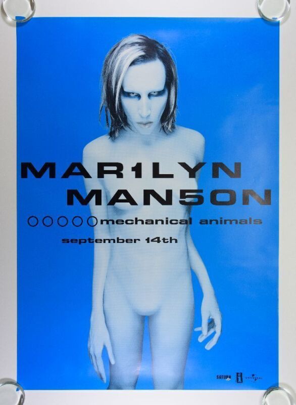 1998 Marilyn Manson Mechanical Animals Album Interscope Records Promotional Poster Mint 91