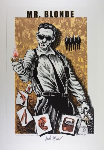 2002 EMEK Mr. Blonde Reservoir Dogs Anniversary Signed Michael Madsen and EMEK Poster Near Mint 89