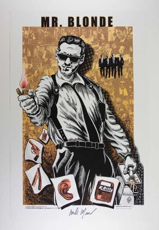 2002 EMEK Mr. Blonde Reservoir Dogs Anniversary Signed Michael Madsen and EMEK Poster Near Mint 89