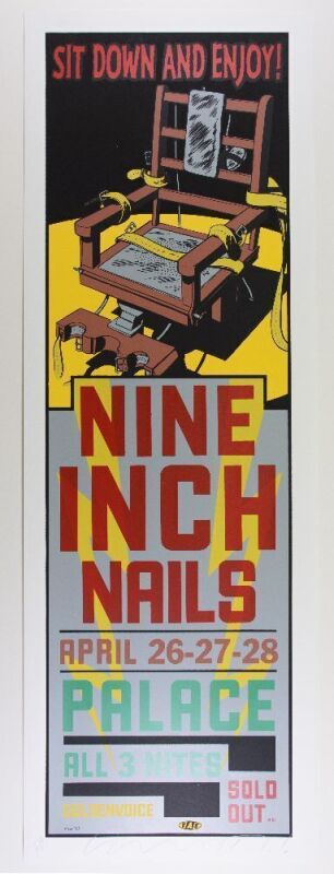 1994 Nine Inch Nails The Palace Printer's Proof Signed Taz Poster Mint 91