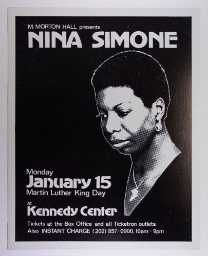 1979 Nina Simone The Kennedy Center Poster Near Mint 81