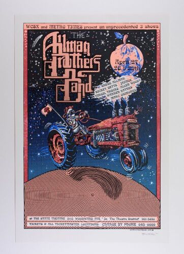 1994 EMEK Allman Brothers Band State Theater Detroit Signed Emek Poster Mint 91