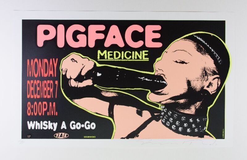 1992 Pigface Medicine Whiskey A Go Go Los Angeles LE Signed Taz Poster Near Mint 89