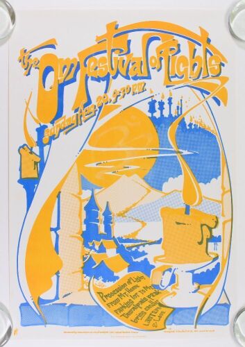 1967 Grateful Dead Mt. Tamalpais Outdoor Theatre The Om Festival of Lights Poster Near Mint 81