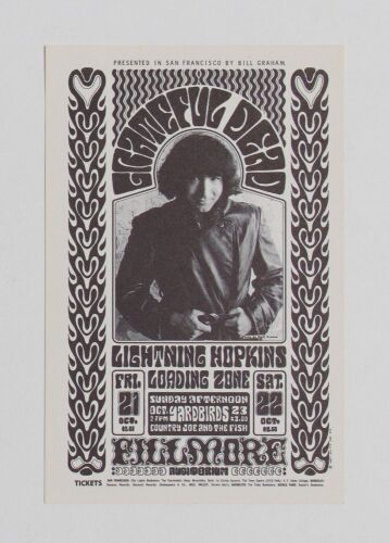 1966 BG-32 Grateful Dead Yardbirds Fillmore Auditorium Handbill Near Mint 89