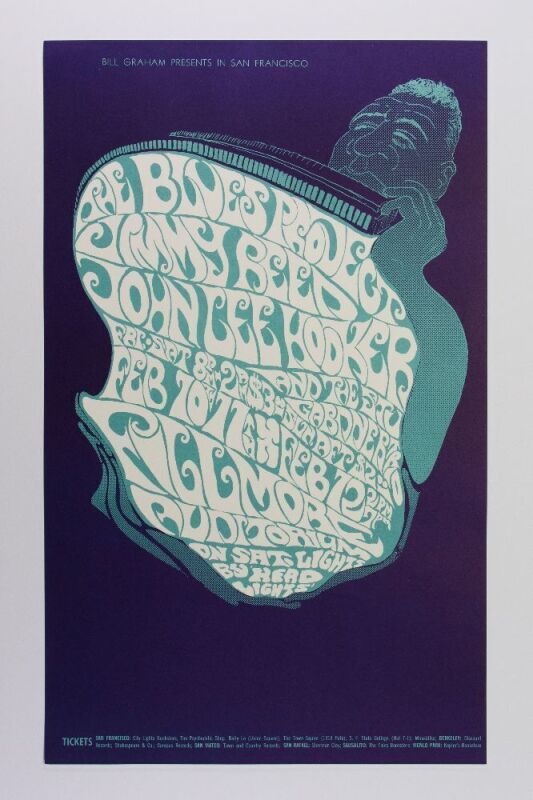 1967 BG-49 Blues Project John Lee Hooker Jimmy Reed Fillmore Poster Near Mint 83