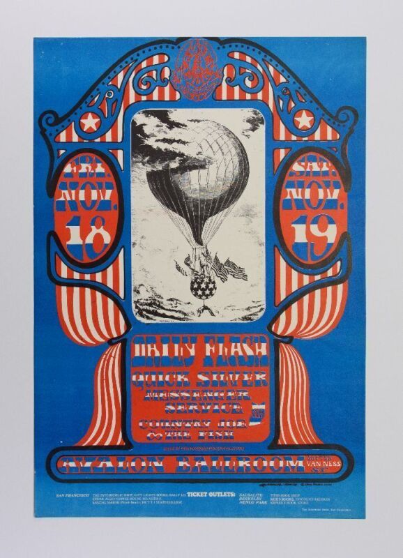 1966 FD-35 Daily Flash Quicksilver Country Joe Avalon Ballroom Poster Near Mint 83