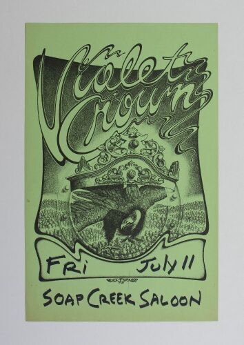 1975 Rick Turner Violet Crown The Soap Creek Saloon Austin Poster Near Mint 83