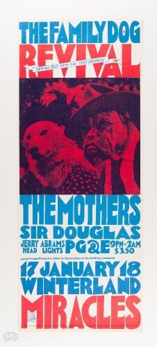 1969 FD-690117 Frank Zappa The Mothers Winterland Poster Mint 91