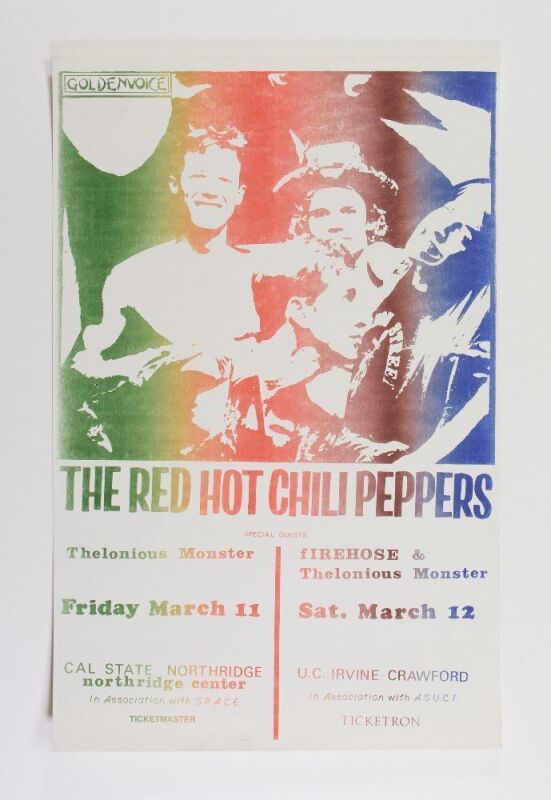 1988 Red Hot Chili Peppers Cal State Northridge UC Irvine Poster Excellent 77