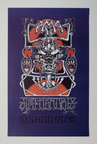 1973 AOR-3.68 Rick Griffin Jimi Hendrix Shrine Auditorium PP Pirate Printing Poster Near Mint 85