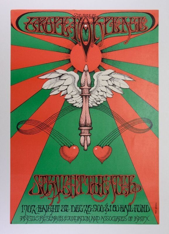 1967 AOR-2.230 Rick Griffin Grateful Dead Straight Theater Poster Near Mint 83