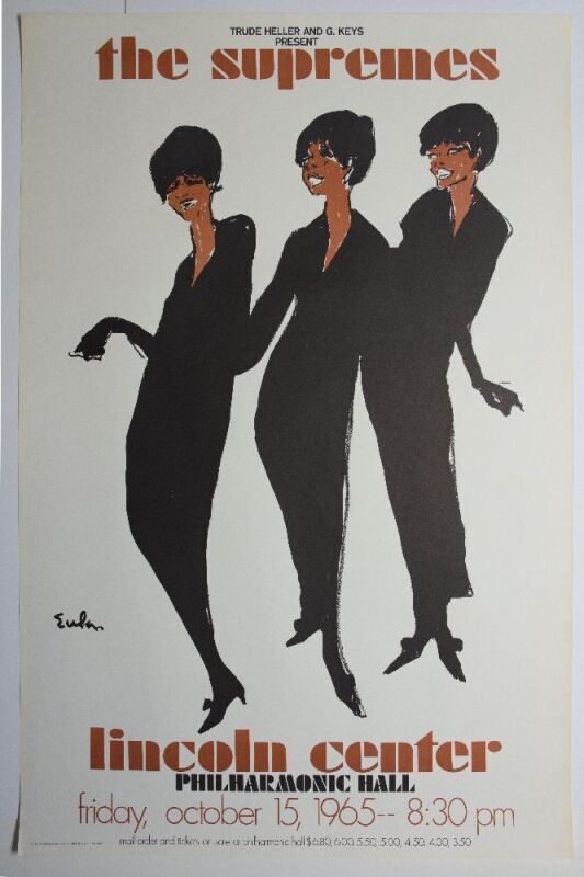 1965 The Supremes Lincoln Center Poster Excellent 79