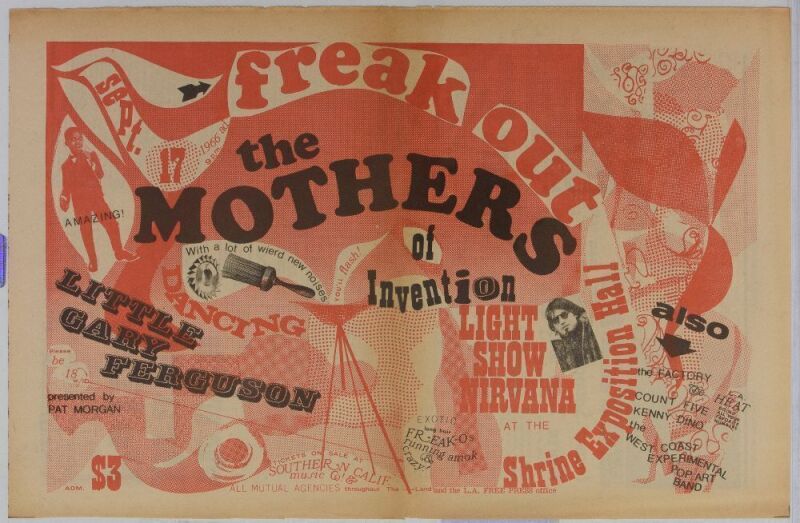 1966 Frank Zappa and the Mothers of Invention Shrine Exposition Hall LA Free Press Advertisement Extra Fine 67