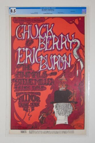 1967 BG-70 Chuck Berry Fillmore Auditorium Poster CGC 8.5