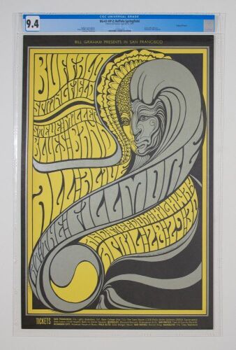 1967 BG-61 Buffalo Springfield Fillmore Auditorium Poster CGC 9.4