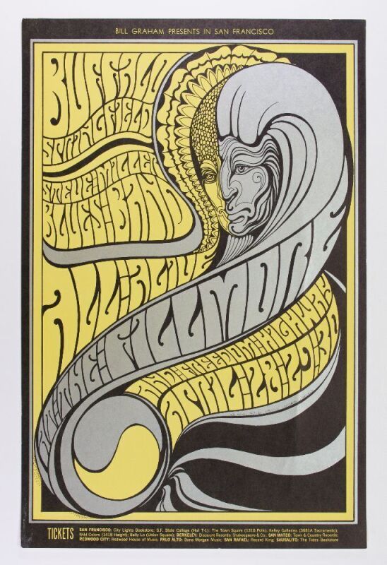 1967 BG-61 Buffalo Springfield Fillmore Auditorium Poster Excellent 75