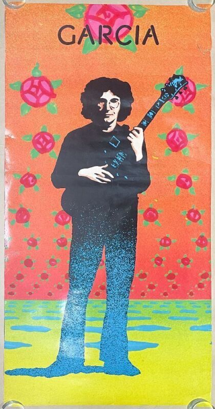 1974 Jerry Garcia Compliments Round Records Large Promotional Poster Extra Fine 63