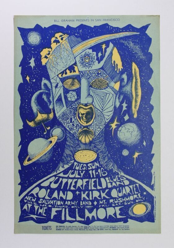 1967 BG-72 Butterfield Blues Band Fillmore Auditorium Poster Extra Fine 66
