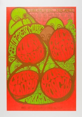 1967 BG-78 Chuck Berry Steve Miller Young Rascals Fillmore Auditorium Poster Mint 95