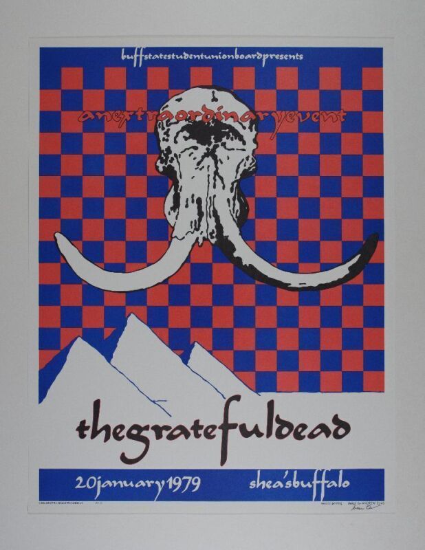 1979 AOR-4.230 Grateful Dead Shea's Performing Arts Center RP Signed Elias Poster Near Mint 87