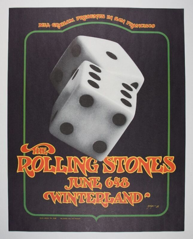 1972 BG-289 Rolling Stones Winterland RP2 Poster Near Mint 89