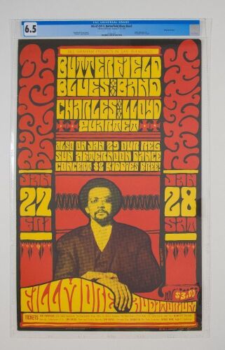 1967 BG-47 Butterfield Blues Band Charles Lloyd Quartet Fillmore Poster CGC 6.5