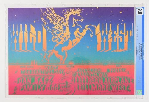 1969 FD-690707 Joan Baez 660 Great Highway & Fillmore West Signed Moscoso Poster CGC 9.8