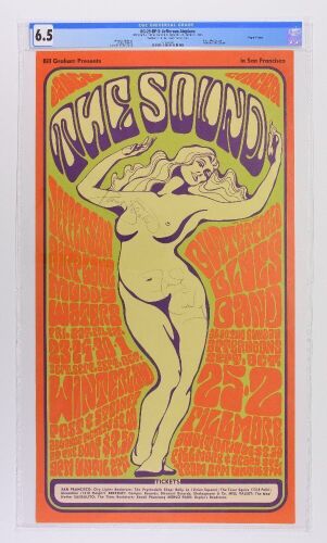 1966 BG-29 Jefferson Airplane Winterland & Fillmore RP5 Signed Paul Kantner & Jack Casady Poster CGC 6.5