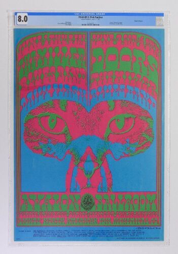 1967 FD-64 The Doors The Miller Blues Band Avalon Ballroom RP2 Poster CGC 8.0