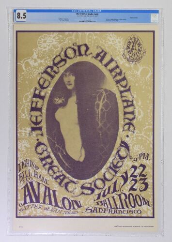 1966 FD-17 Jefferson Airplane The Great Society Avalon Ballroom RP4 Poster CGC 8.5