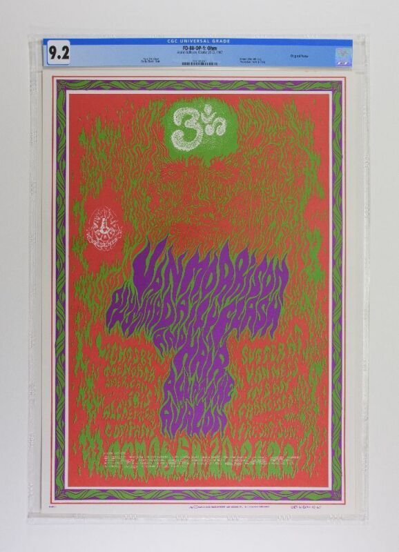 1967 FD-88 Van Morrison Avalon Ballroom Poster CGC 9.2