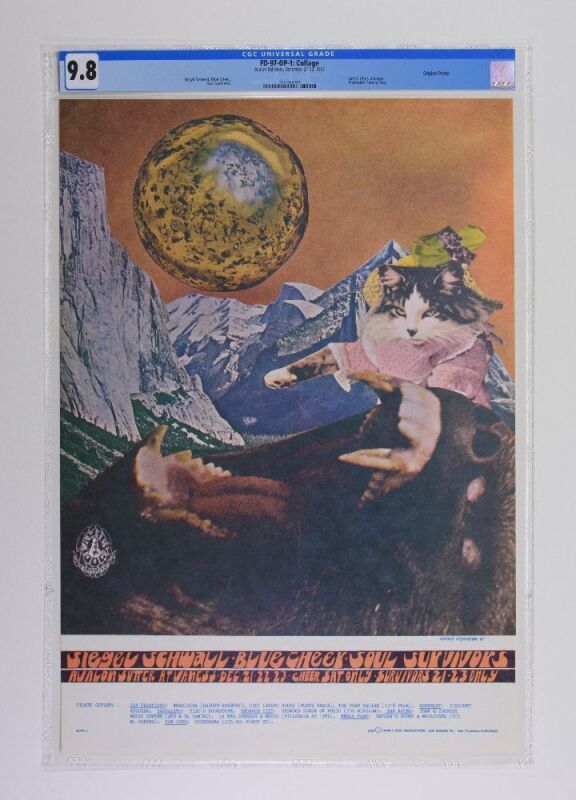 1967 FD-97 Siegal Schwall Blue Cheer Avalon Ballroom Poster CGC 9.8