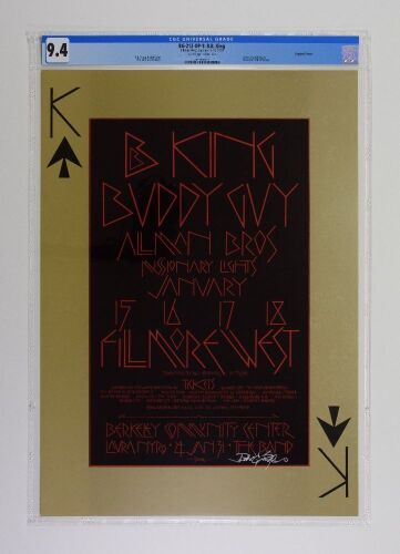 1970 BG-212 B.B. King Allman Brothers Fillmore West Signed Singer Poster CGC 9.4