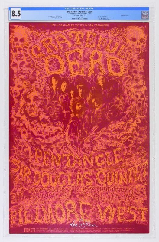1969 BG-162 Grateful Dead Fillmore West Signed Conklin Poster CGC 8.5