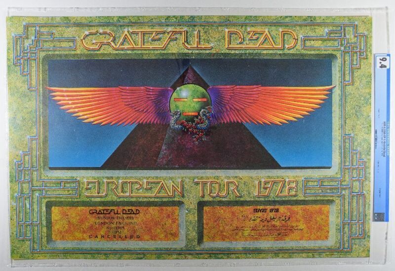 1978 AOR-4.239B Grateful Dead European Tour Rainbow Theater London & Egypt Poster CGC 9.4