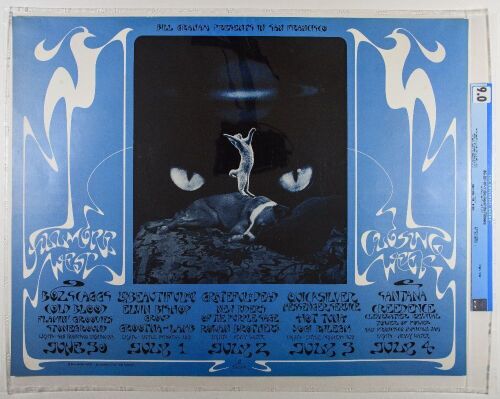 1971 BG-287 Grateful Dead Santana Hot Tuna Closing of Fillmore West Poster CGC 9.0