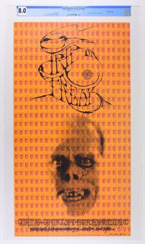 1967 AOR-2.183 Grateful Dead Trip or Freak Winterland Poster CGC 8.0