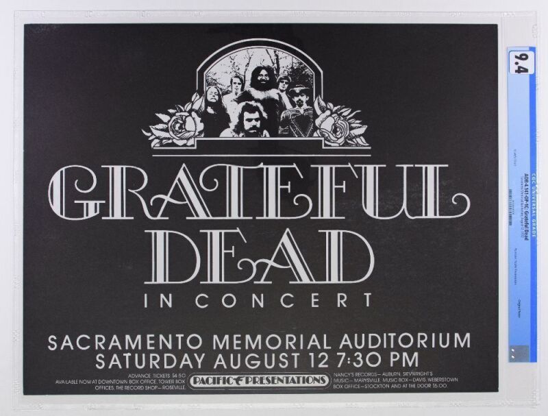 1972 AOR-4.141 Grateful Dead Sacramento Memorial Coliseum Poster CGC 9.4