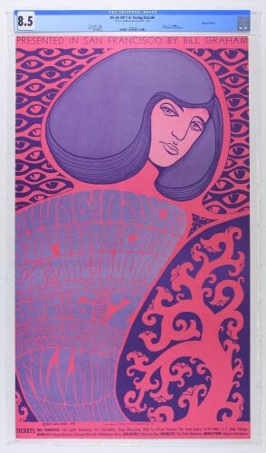 1967 BG-44 The Doors Young Rascals Fillmore Auditorium Poster CGC 8.5