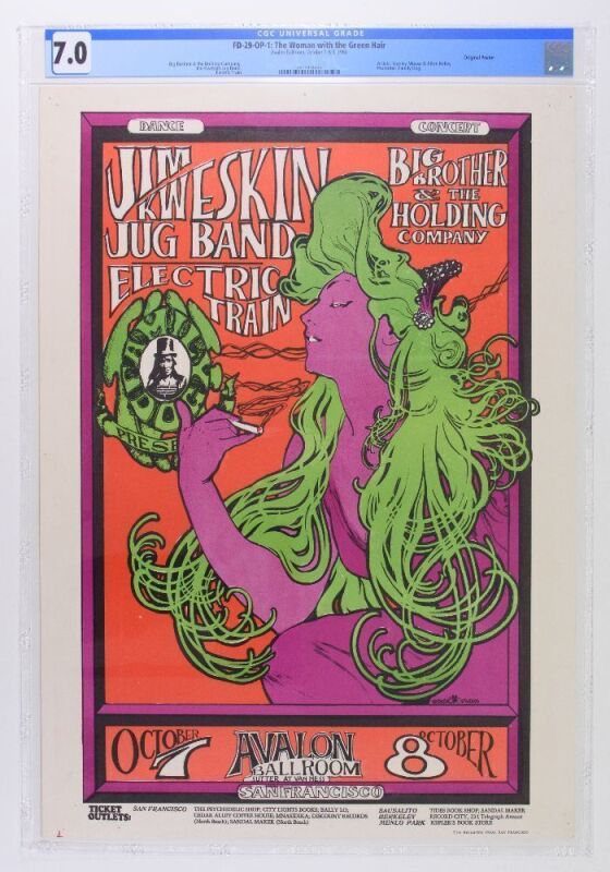 1966 FD-29 Big Brother Janis Joplin Avalon Ballroom Poster CGC 7.0