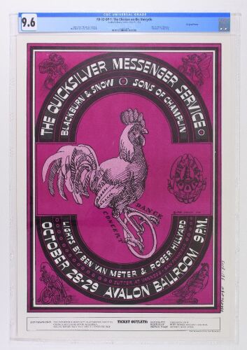 1966 FD-32 Quicksilver Messenger Service Avalon Ballroom Poster CGC 9.6