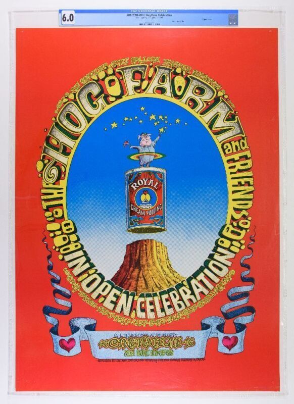 1969 AOR-2.358 Rick Griffin Hog Farm Celebration Cinemateque 16 Los Angeles Poster CGC 6.0