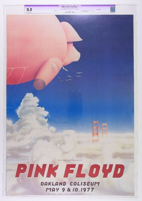 1977 AOR-4.47 Pink Floyd Oakland Coliseum Poster CGC 8.0 RESTORED