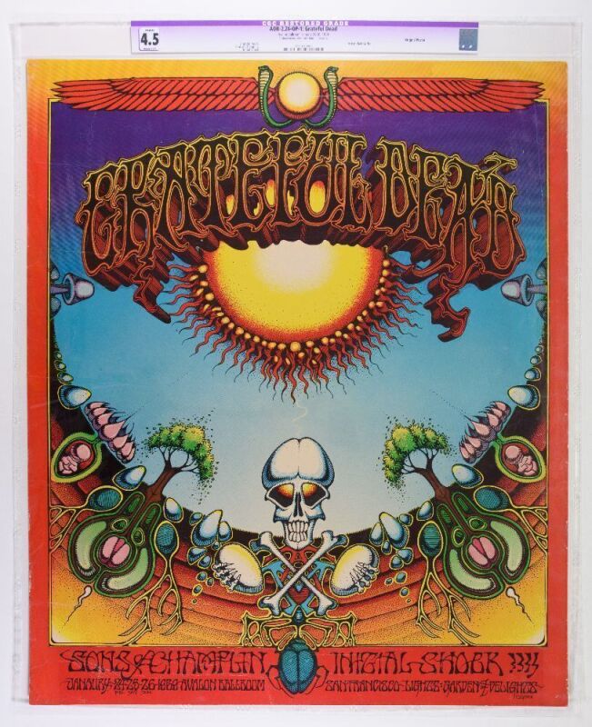 1969 AOR-2.24 Grateful Dead Aoxomoxoa Avalon Ballroom Poster CGC 4.5 RESTORED